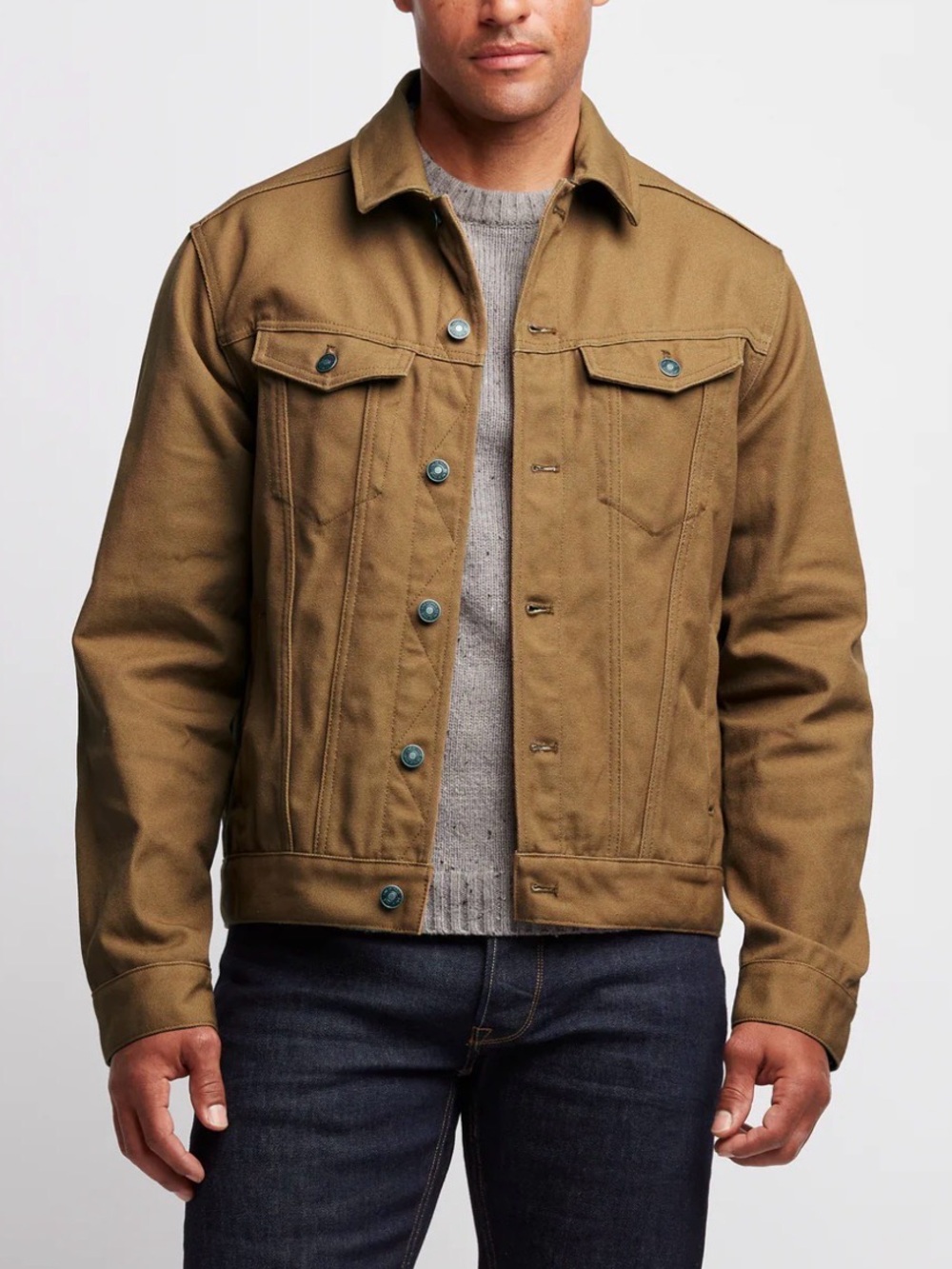Line of Trade Montana Canvas Trucker Jacket in Ranch Tan Color